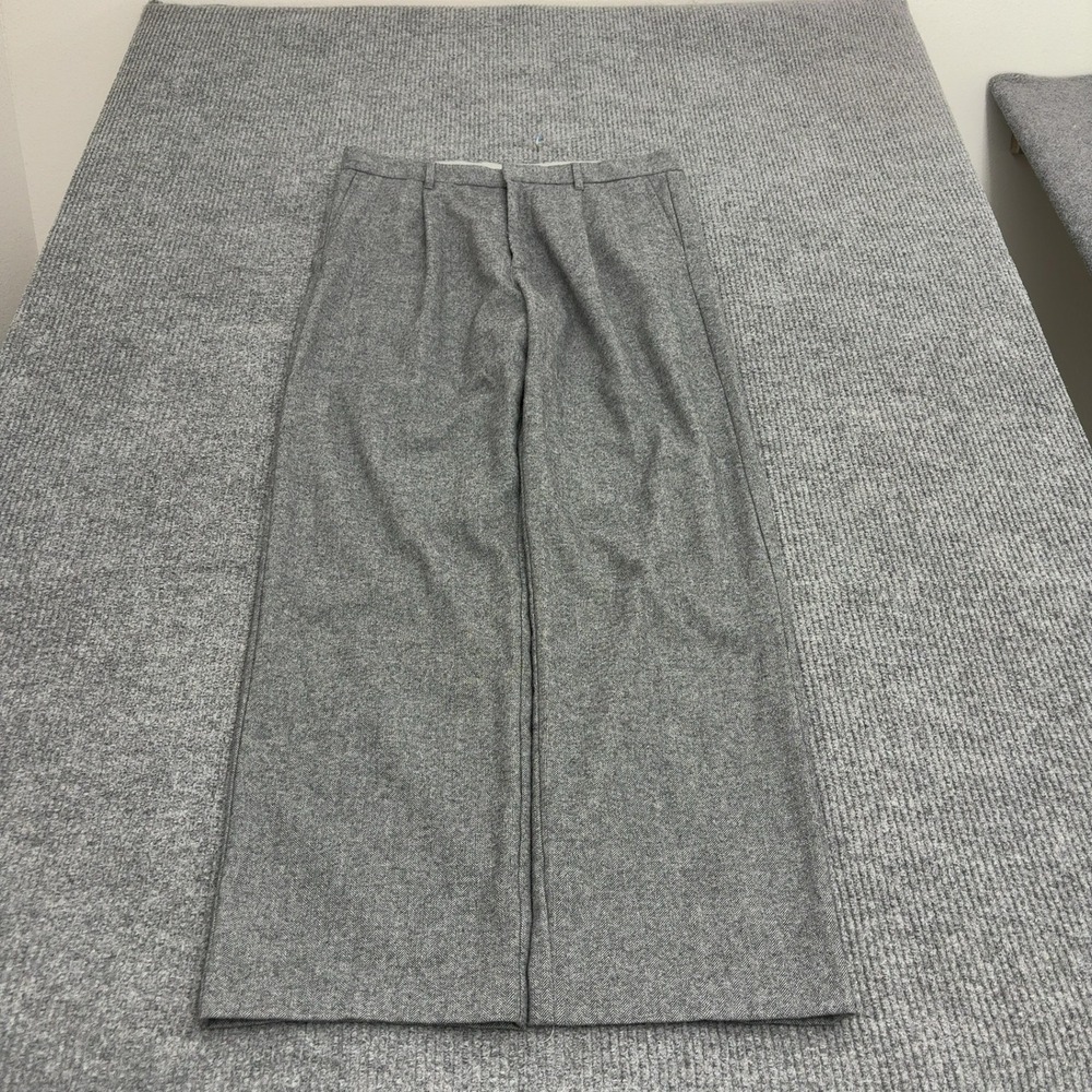 Gap Trousers Mens 34x32 Gray Wool Blend Herringbone 90s Loose Wide Leg Business